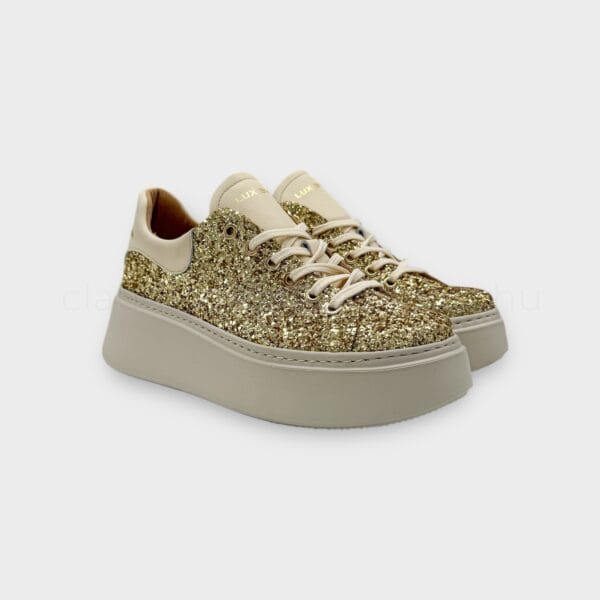 Lux By Dessi sneaker - Hanza-01 arany glitteres bézs