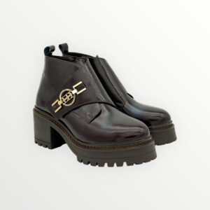 Lux By Dessi magassarkú bokacsizma - Megan10/oro csokibarna lakk