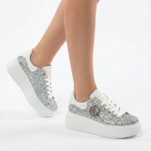 Lux By Dessi sneaker - Hanza23-59/luna ezüst brokát