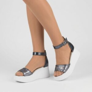 Lux By Dessi szandál - 918/1050 metál kék brokát