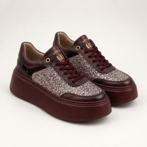 Lux By Dessi sneaker - Hanza-117 bordó perla brokát