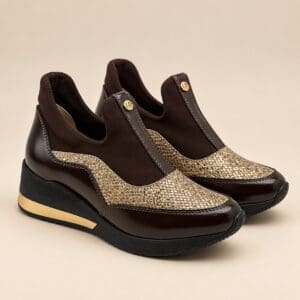 Lux By Dessi slipon - 890 csokibarna platina